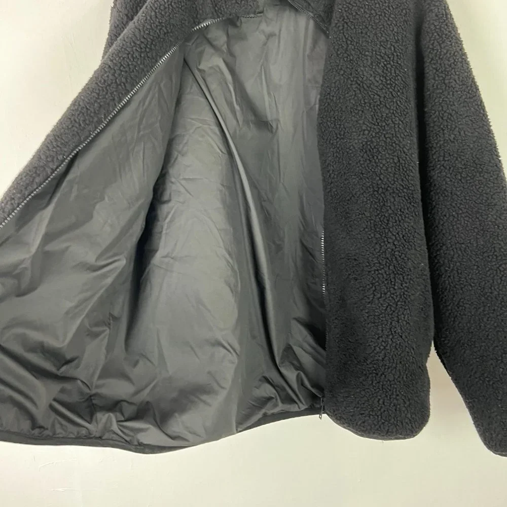 Theory Glacial Fleece Jacket Full Zip Black Size Medium M - Picture 16 of 16